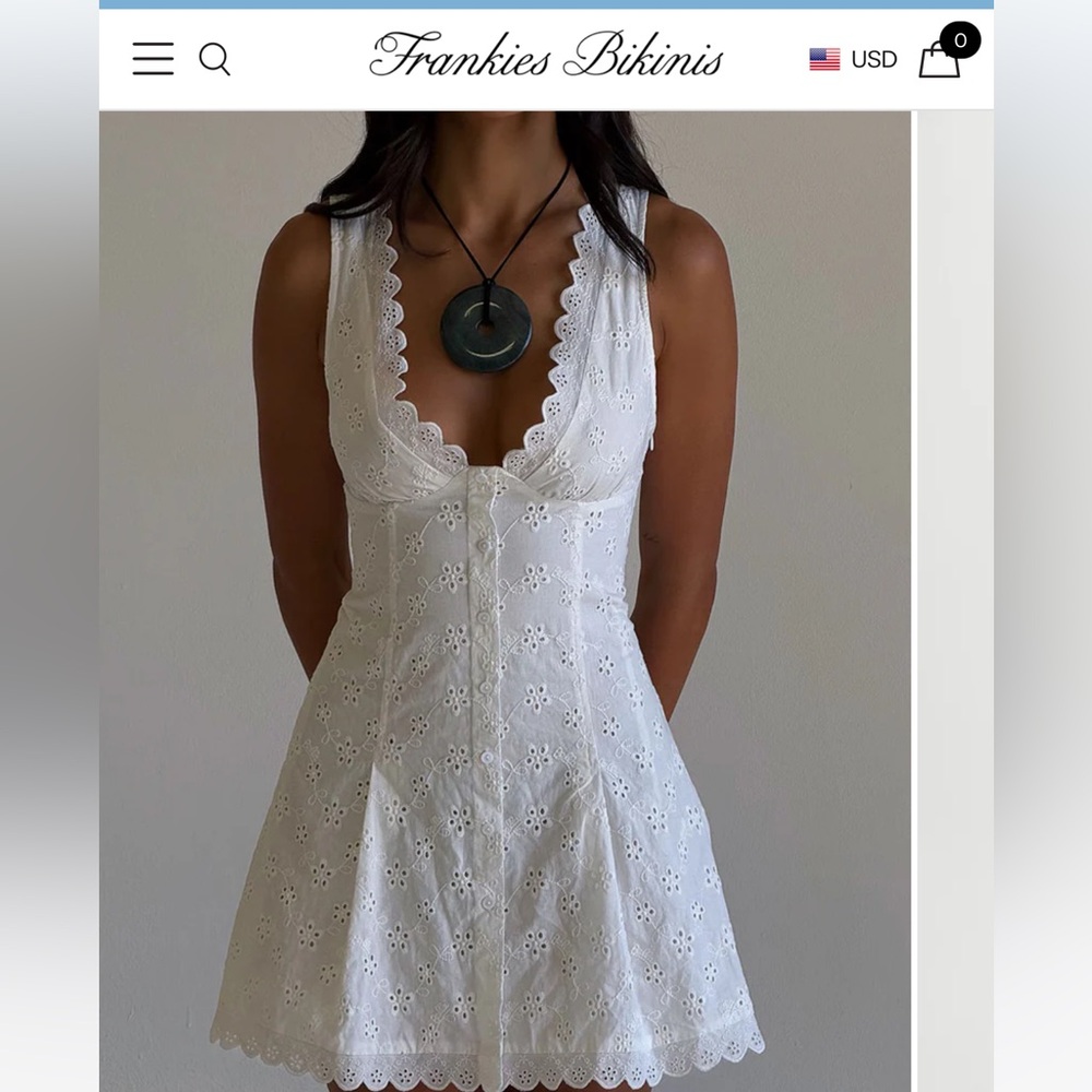 Frankie’s Bikinis White Eyelet Dress